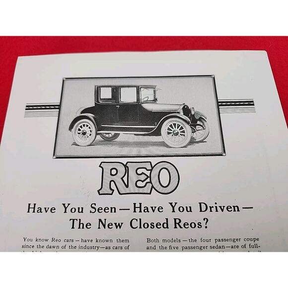 Vtg 1922 REO Closed Cars Have You Seen Have You Driven Ephemera Ad Advertisement - Picture 2 of 5